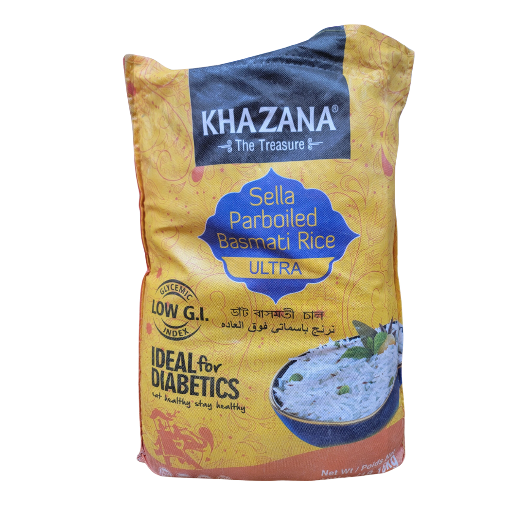 Khazana Sella Parboiled Basmati Rice Ultra (40Ibs)