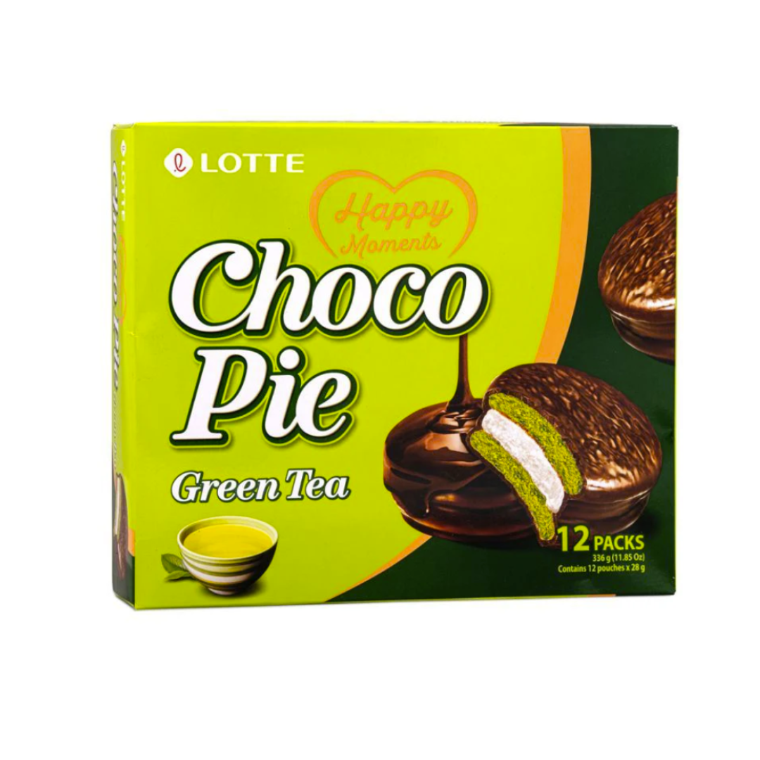 Lotte Choco Pie Green Tea Flavor (12pcs)