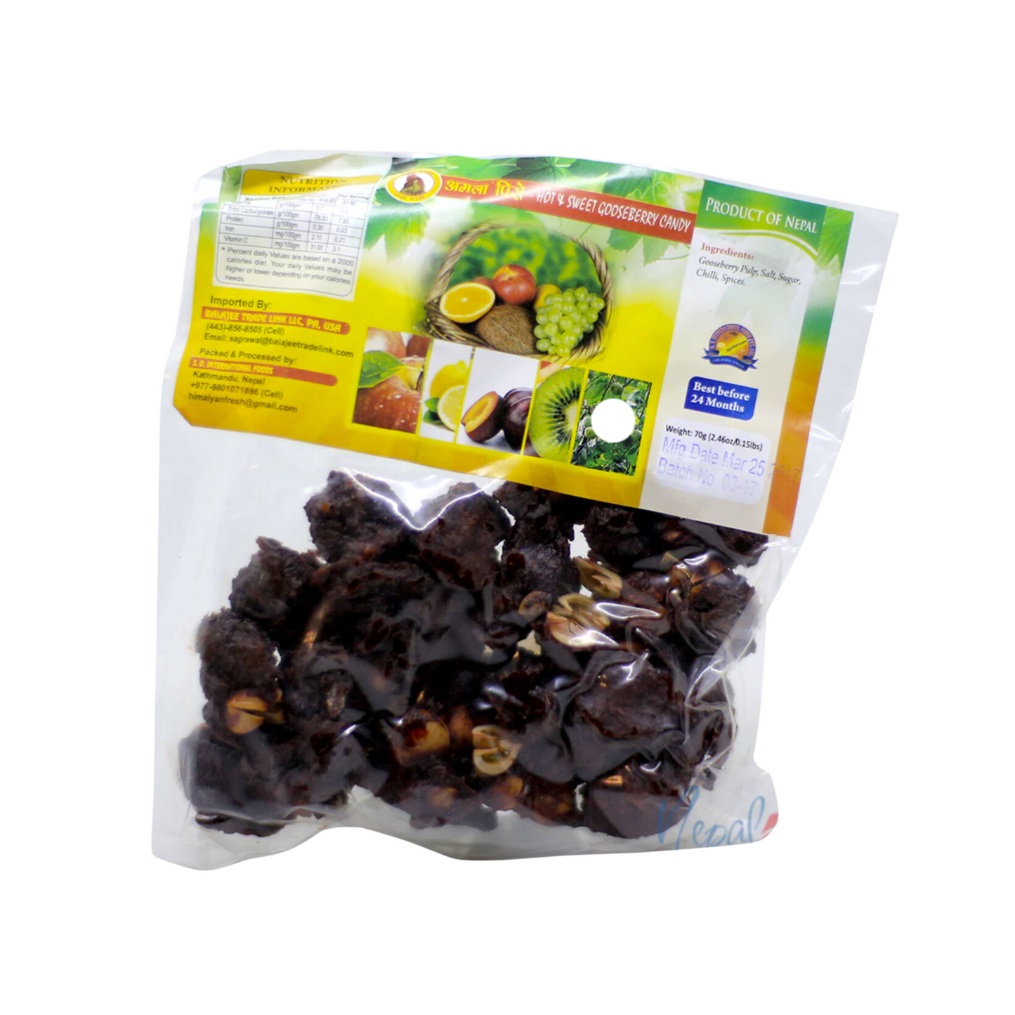 Rato Bhale Hot & Sweet Gooseberry Candy (70g)