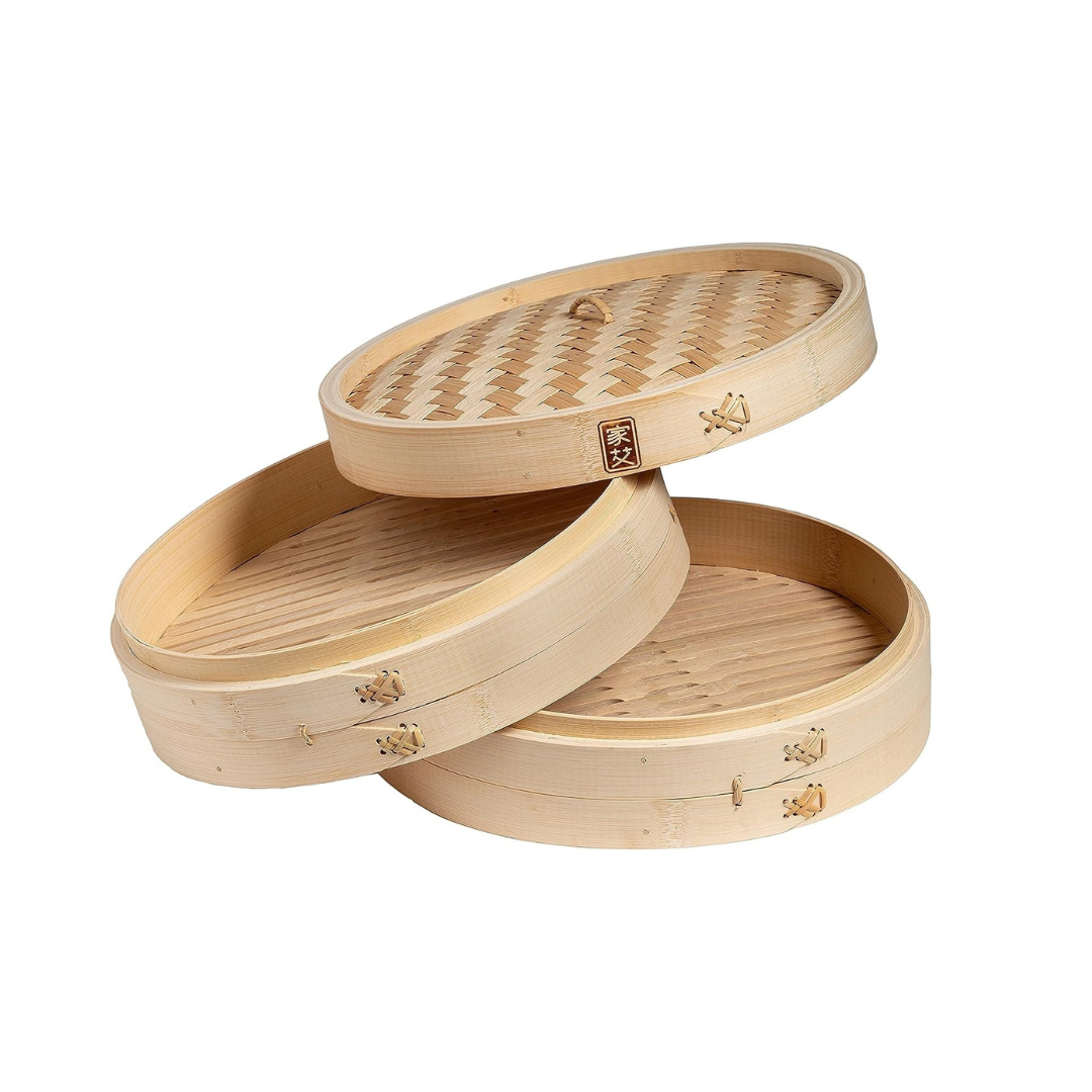 8" Bamboo Steamer (3 Pieces)