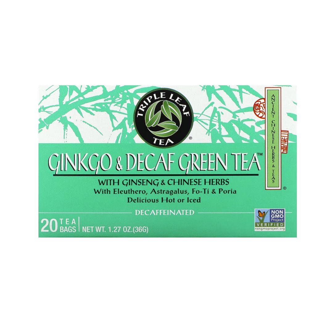 Triple Leaf Tea - Gingko & Decafe Green Tea (20 Tea Bags)